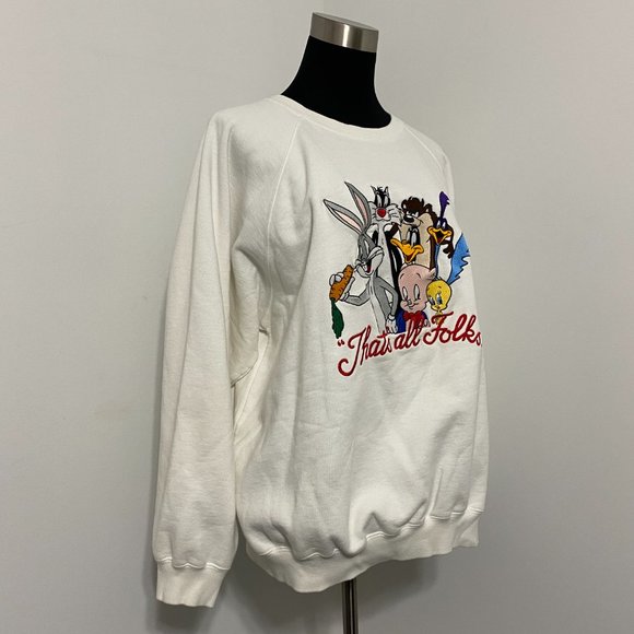 Looney Tunes Toons Vintage Sweatshirt Bugs Bunny Daffy Duck Taz Porky Pig Tweety - Picture 4 of 10